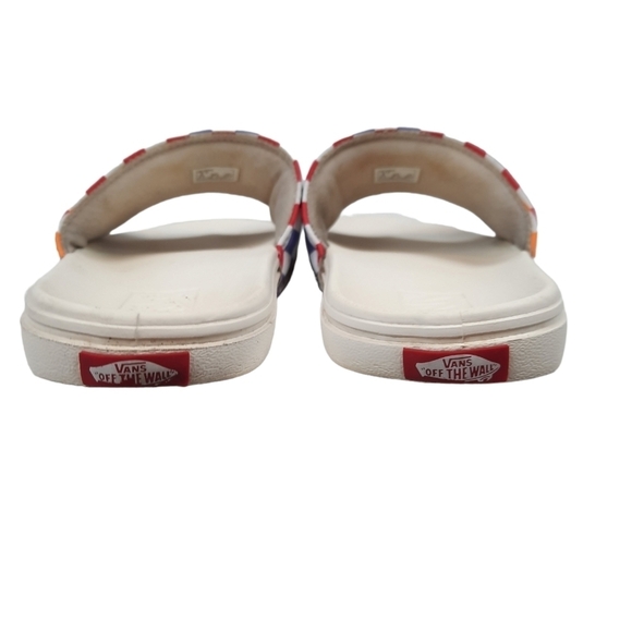 Vans La Costa Rainbow Checkerboard Slides Size 5 Youth Unisex Kids - Picture 4 of 10